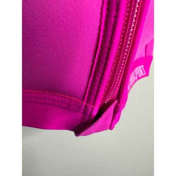 Victoria Secret Sport Hot Pink Front Zip Strappy Sports Bra Size 32C - Picture 6 of 10